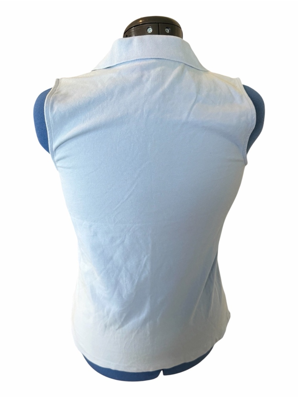 Lilly Pulitzer Light Blue Sleeveless Polo Tank with Pink Trim - Picture 2 of 4